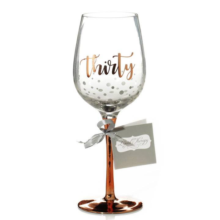 Personalised Rose Gold 30th Birthday Wine Glass