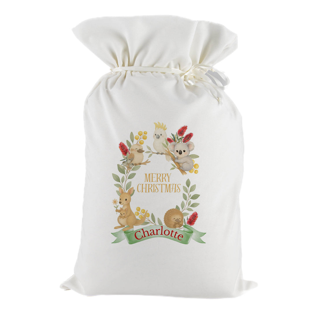 Personalised Aussie Animals Santa Sack