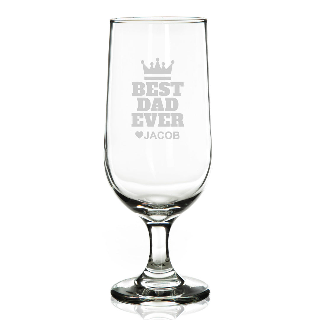 Personalised Best Dad Ever Beer Glass