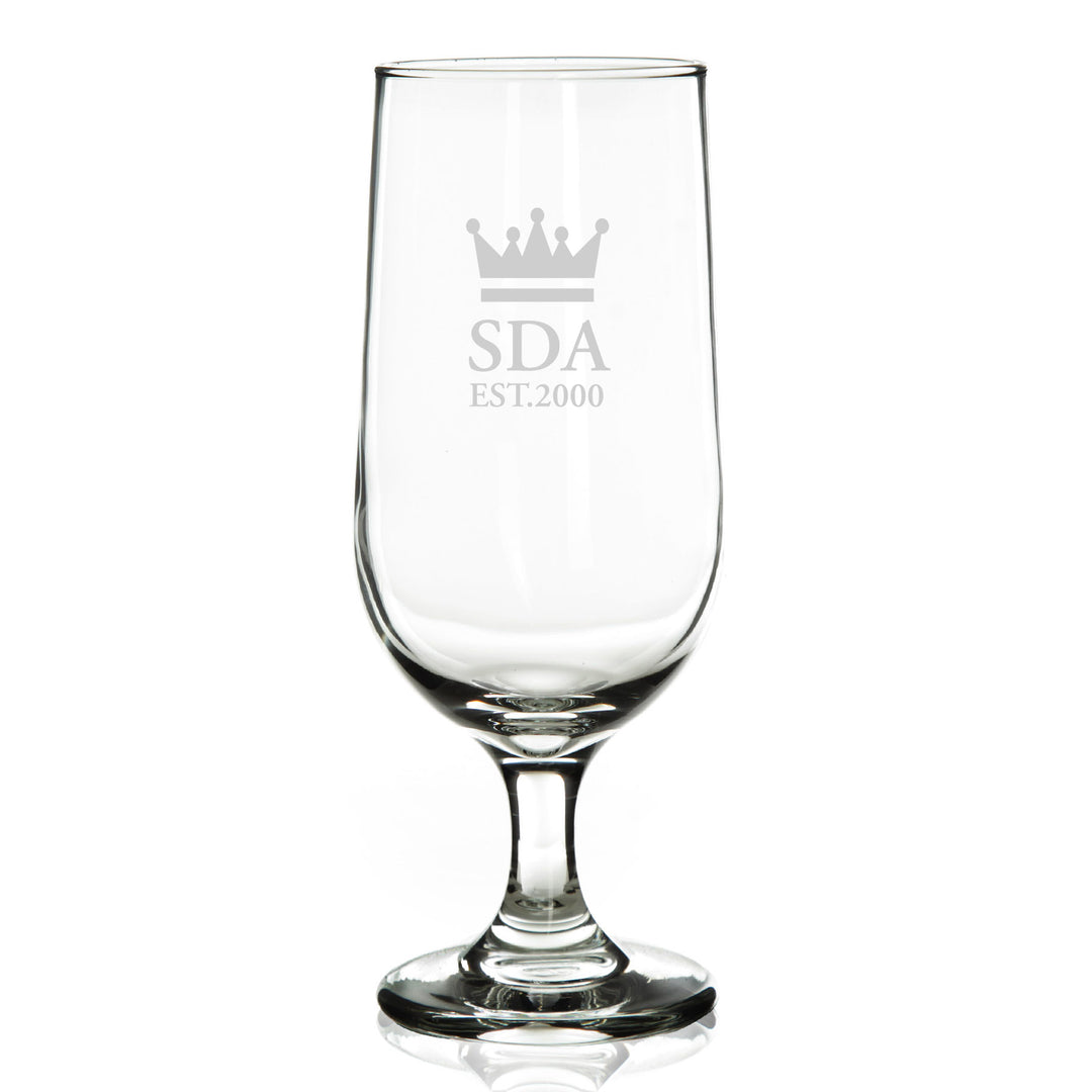 Personalised Crown Beer Glass