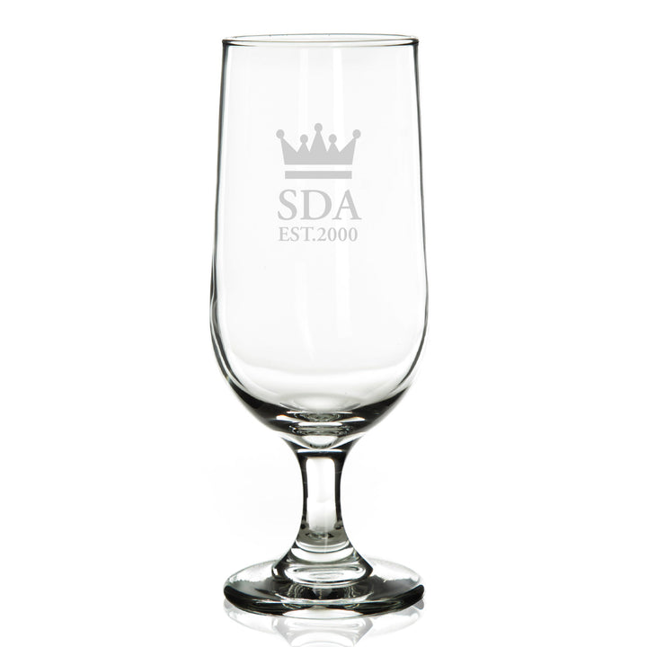 Personalised Crown Beer Glass