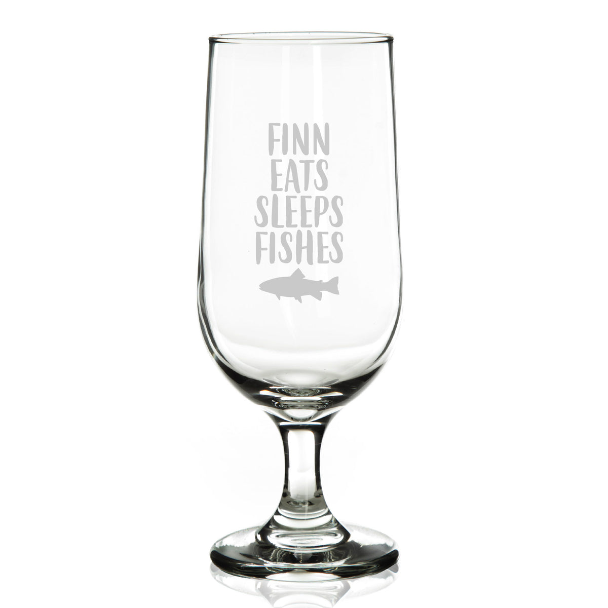 Personalised Eats Sleeps Fishes Beer Glass