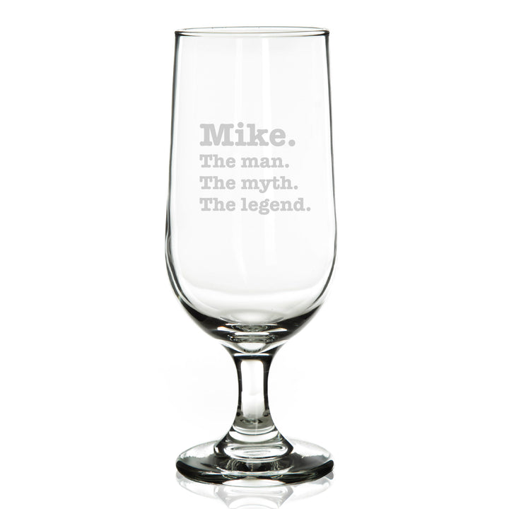 Personalised Man Myth Legend Beer Glass