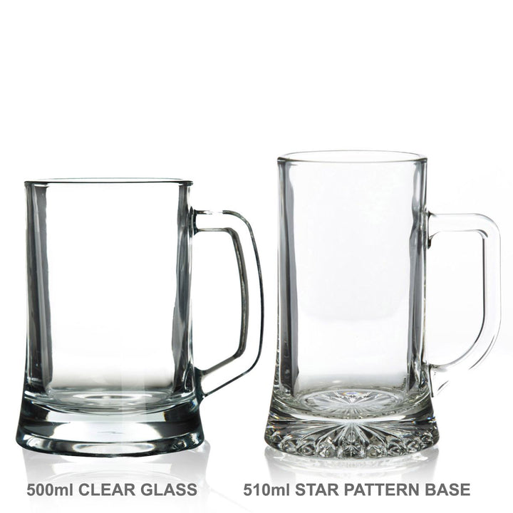 ANZAC Tribute Memorial Soldier Engraved Tankard Glass Stein