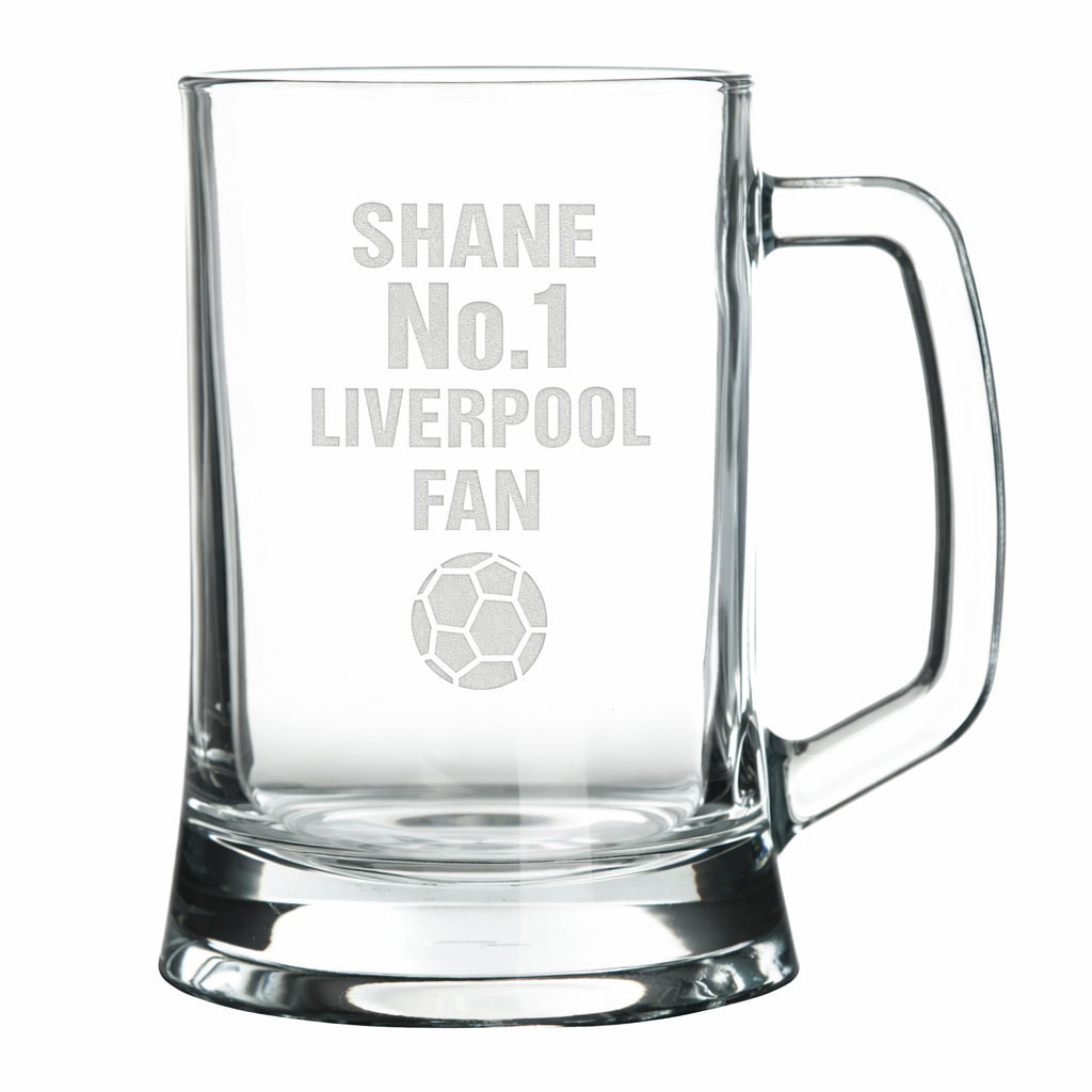 Personalised Number 1 Fan Tankard Glass Stein