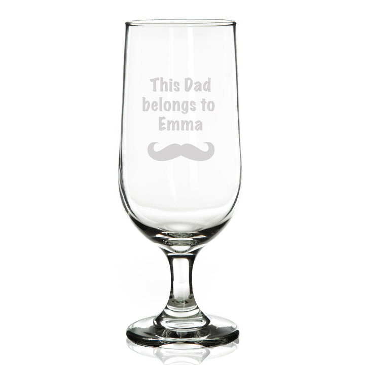 Personalised This Dad Belongs To Beer Glass