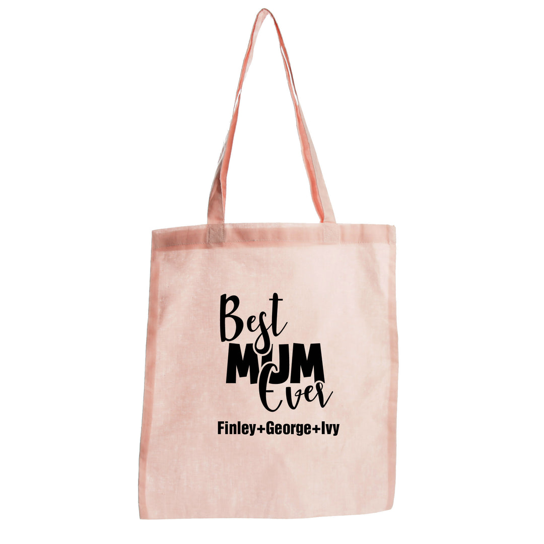 Personalised Best Mum Ever Calico Tote Bag