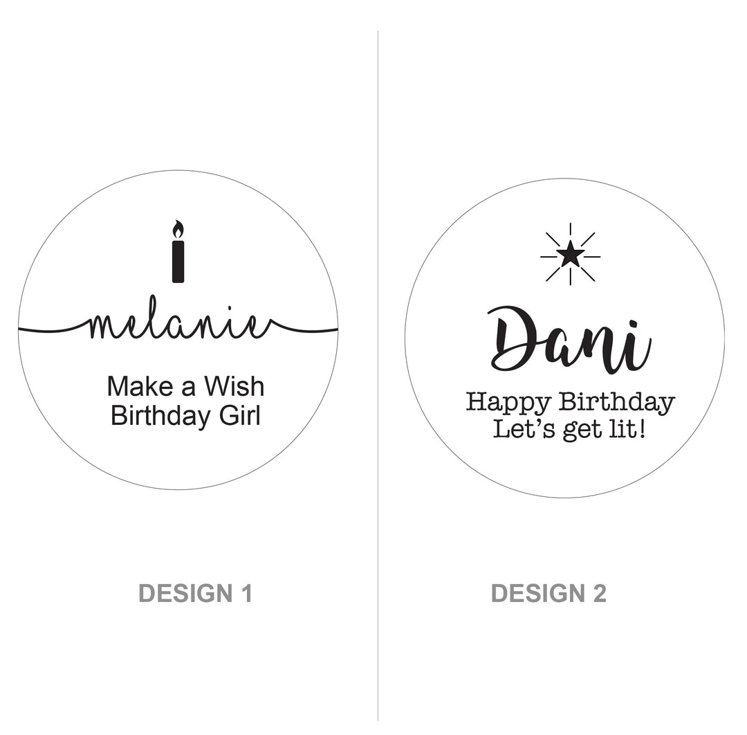 Personalised Birthday Scented Soy Candle - Lid Design Options