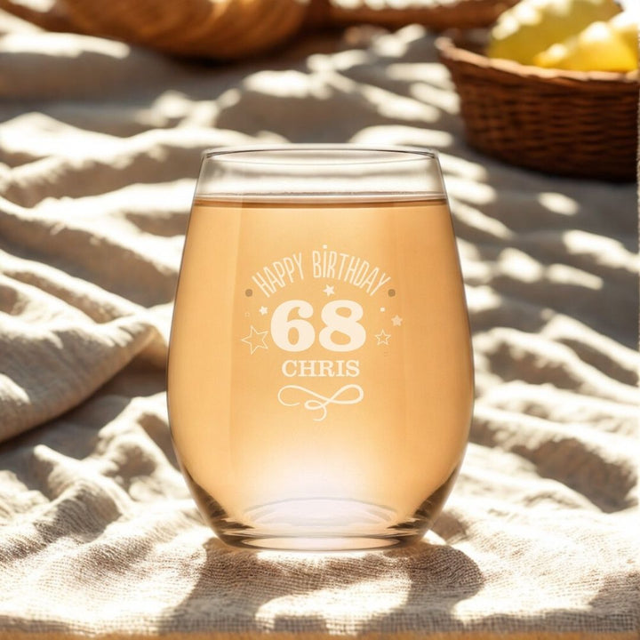 personalised-birthday-stemless-wine-glass-fun-design-laser-etched
