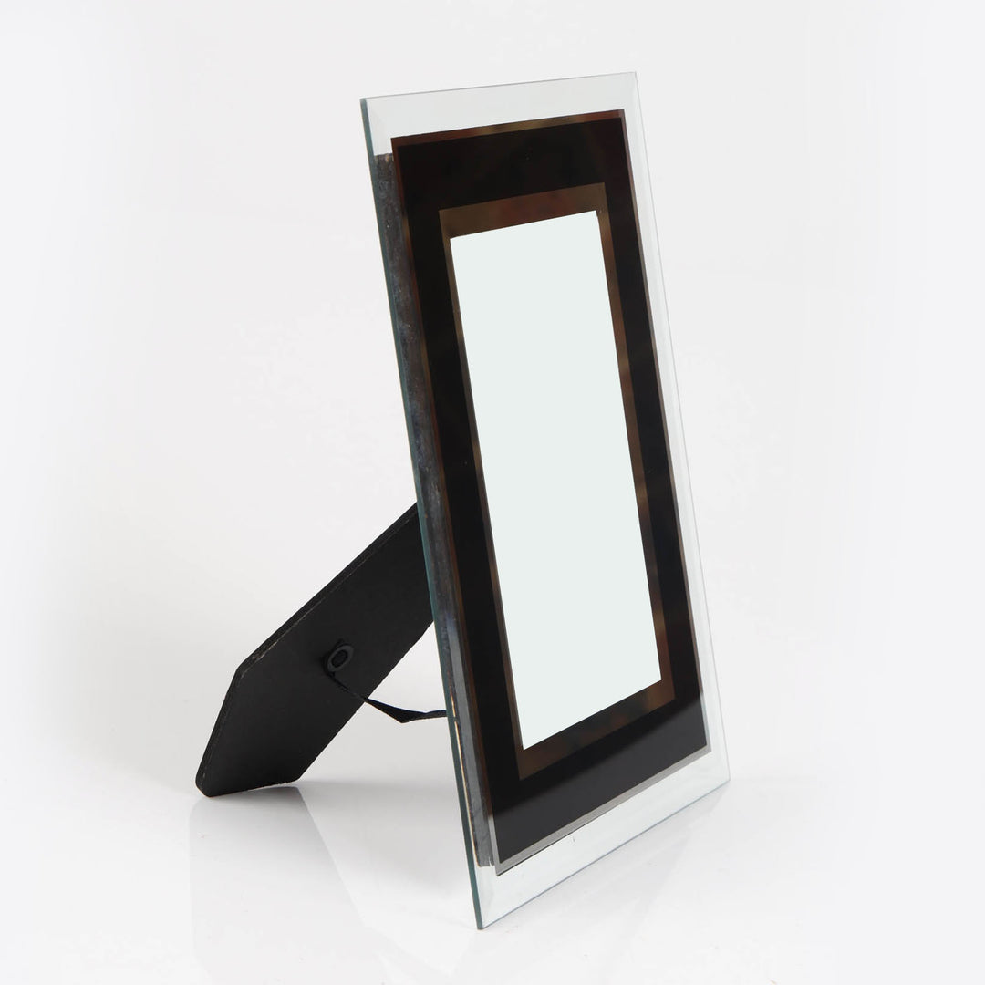 Personalised Black and Silver Glass Photo Frame