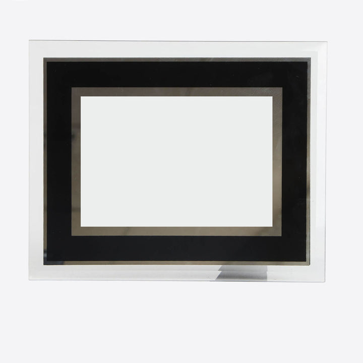 Personalised Black and Silver Glass Photo Frame