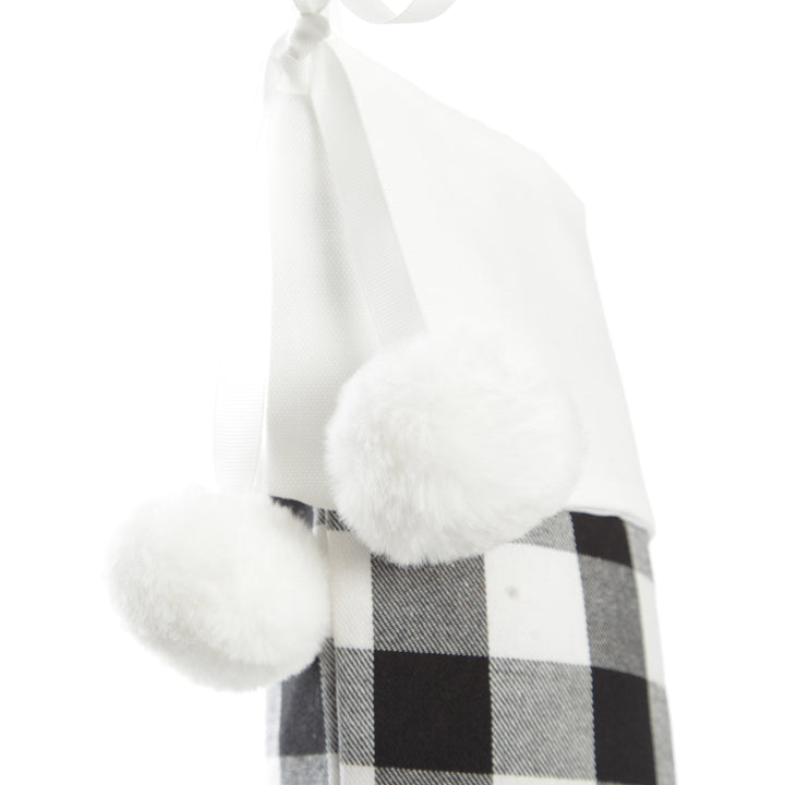 Personalised Black and White Buffalo Check Christmas Stocking