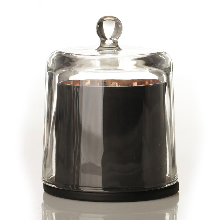 Personalised Black Soy Candle with Glass Cloche