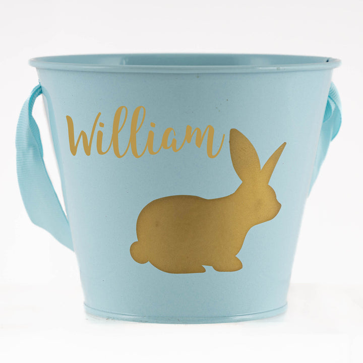 Personalised Blue Baby Boy First Easter Hunt Bucket
