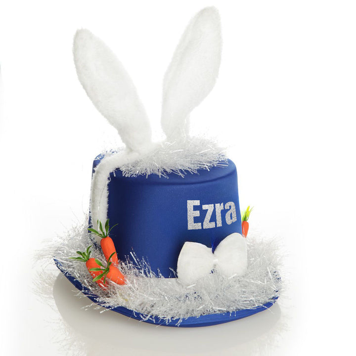 Personalised Blue Easter Bunny Top Hat