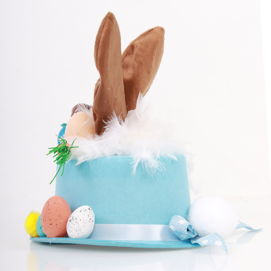 Personalised Blue Chocolate Bunny Ears Top Hat