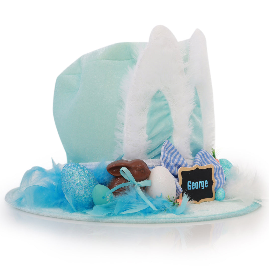 Personalised Blue Easter Bunny Ears Hat