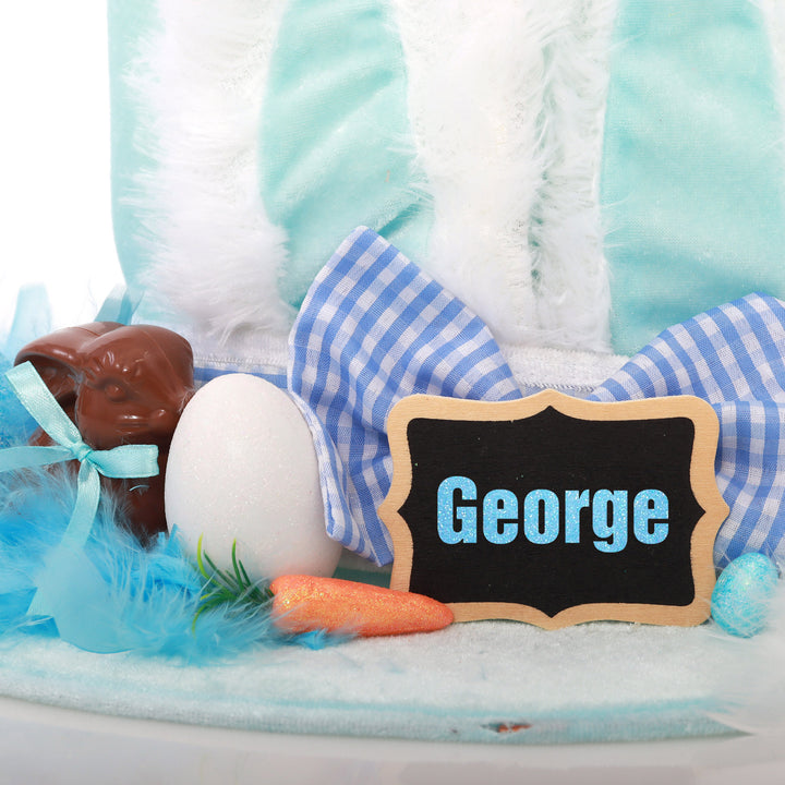 Personalised Blue Easter Bunny Ears Hat