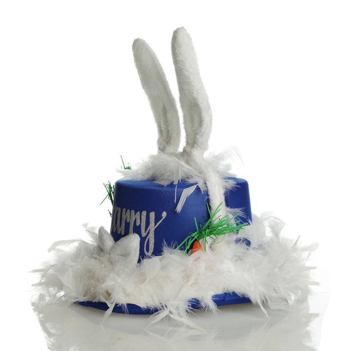 Personalised Blue Easter Bunny Top Hat