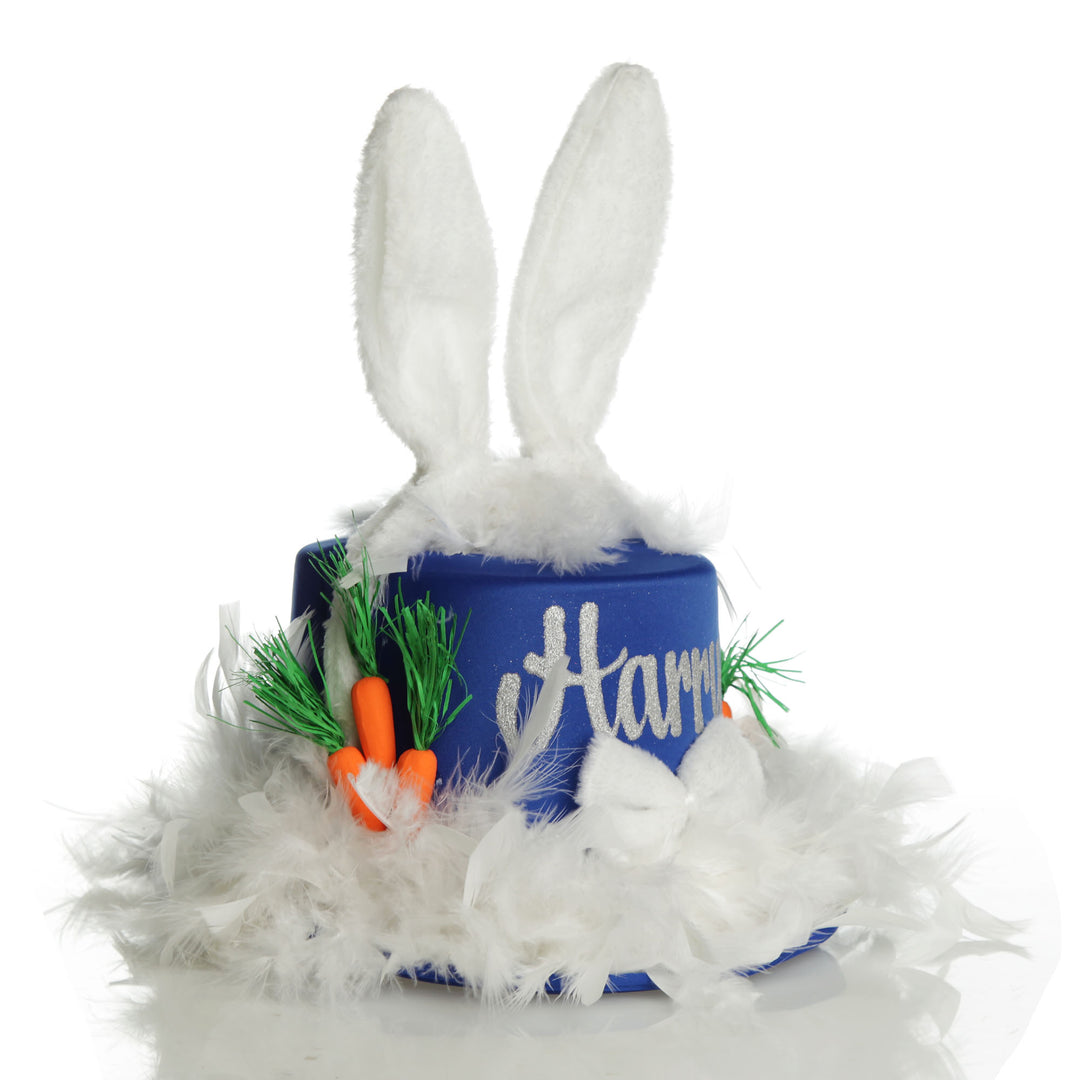 Personalised Blue Easter Bunny Top Hat