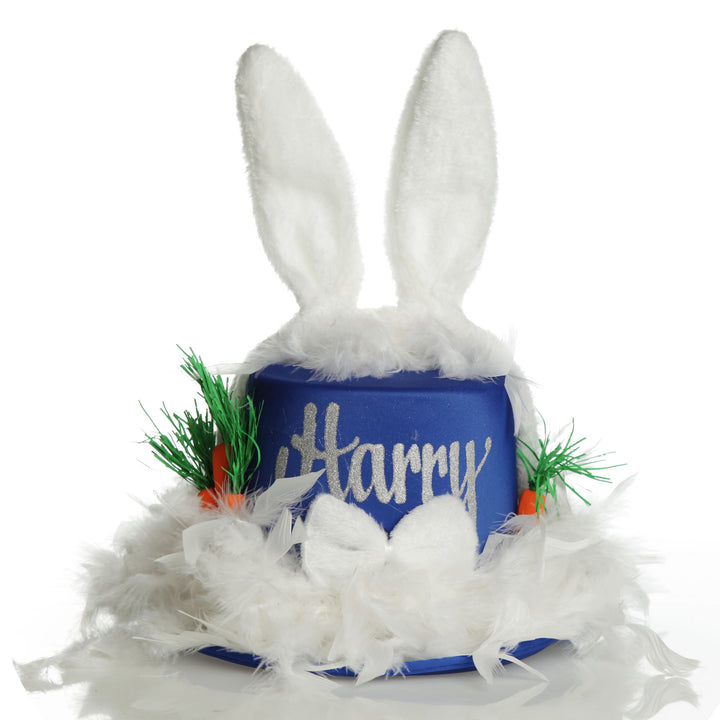Personalised Blue Easter Bunny Top Hat