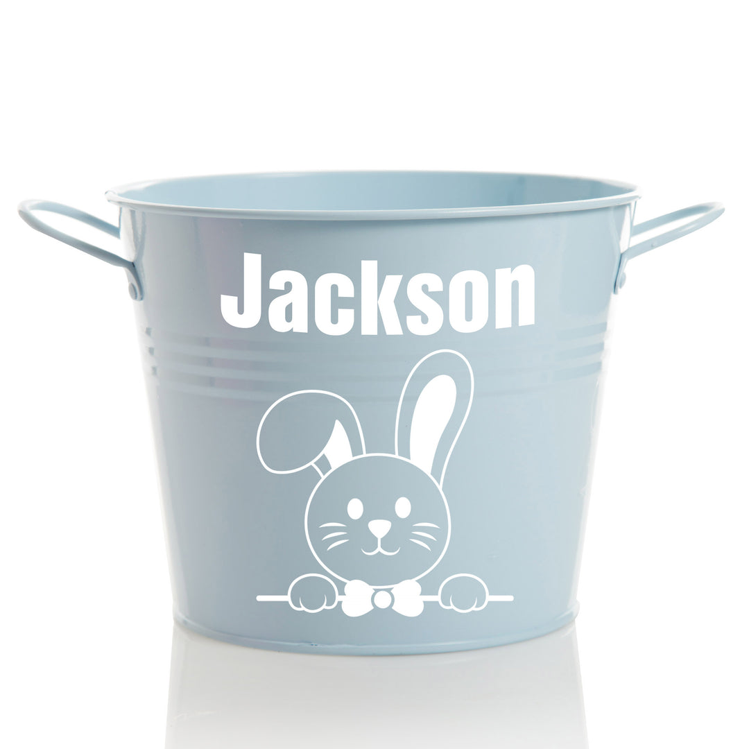 Personalised Easter Hamper Bucket - Bow Tie Bunny