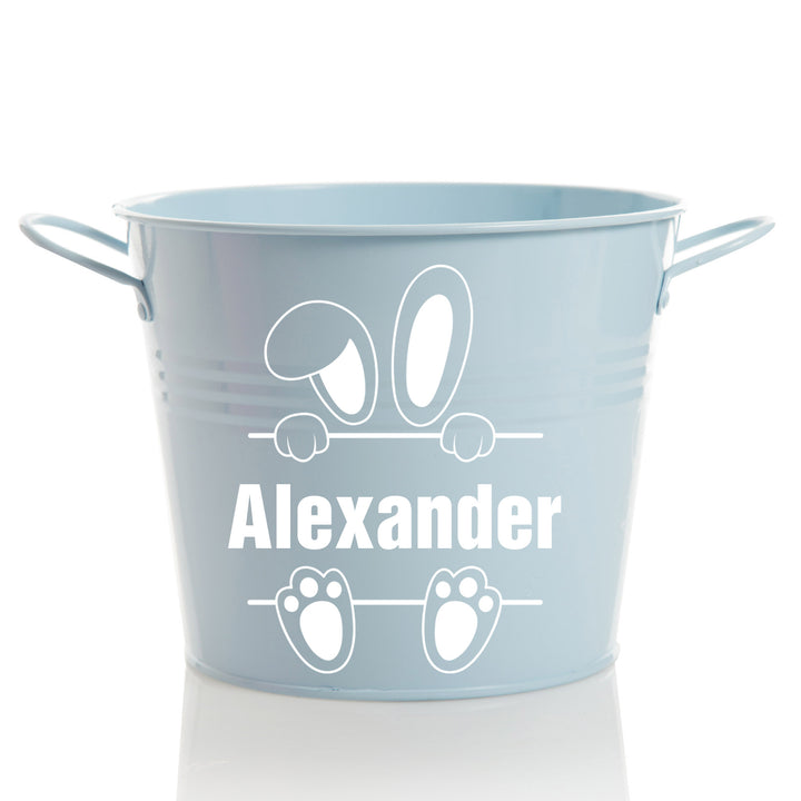 Personalised Easter Hamper Bucket - Hiding Bunny