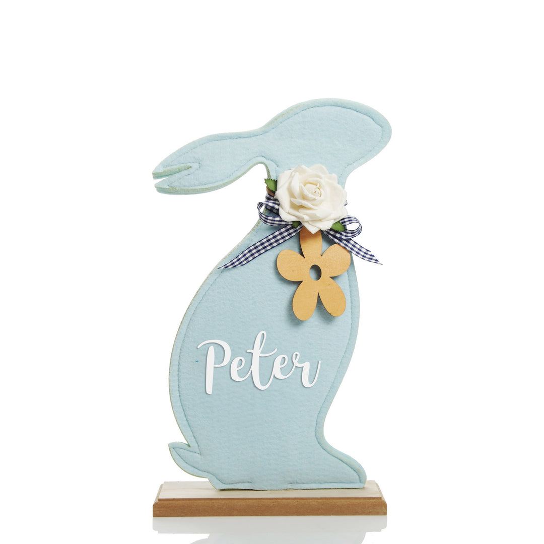 Pastel Blue Felt Bunny Ornament