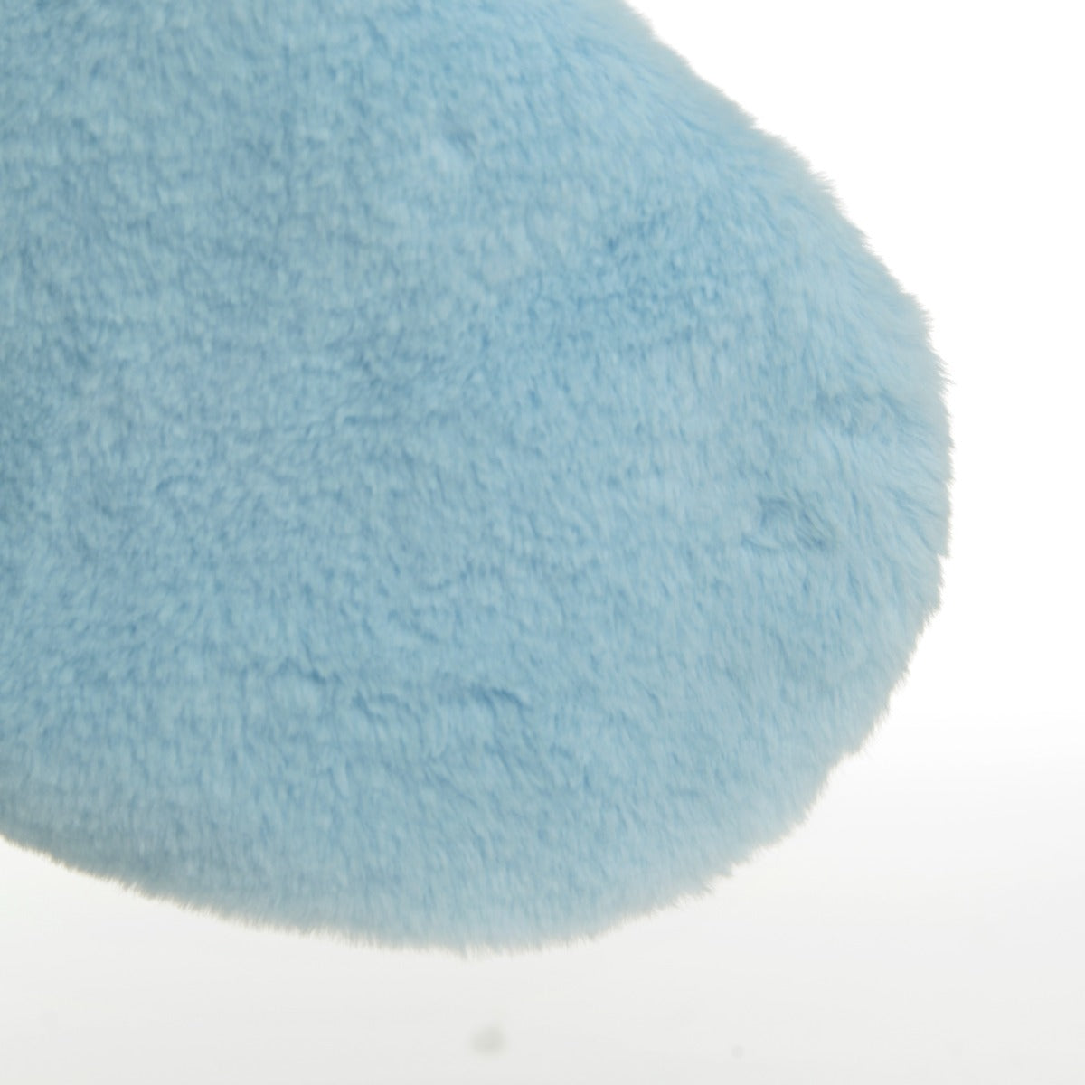 Personalised Blue Fur Christmas Stocking with Pom Poms - Close up