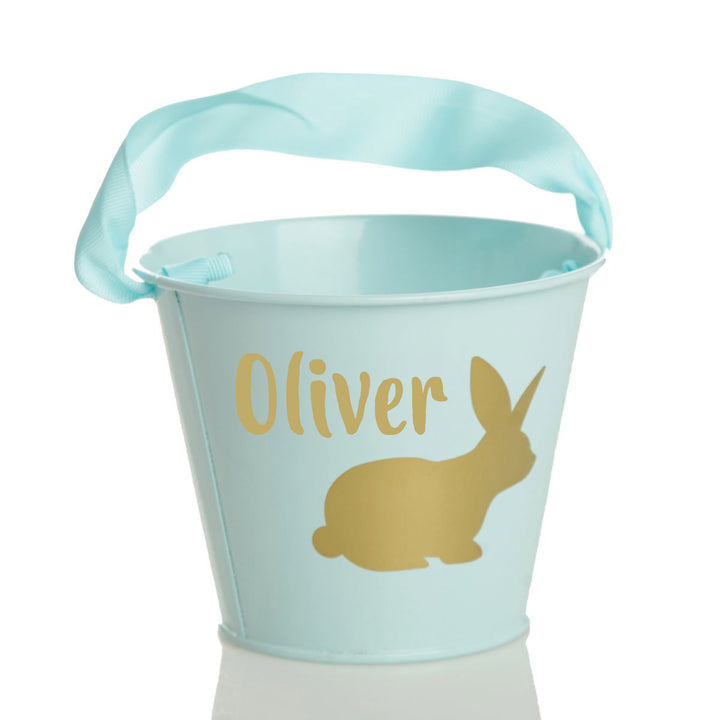 Personalised Blue Easter Bucket
