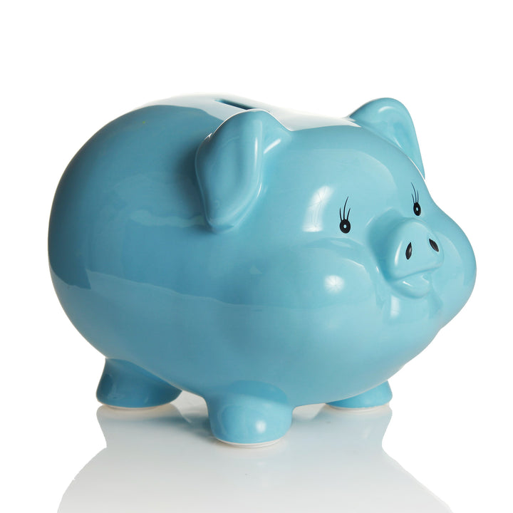 Personalised Blue Piggy Bank