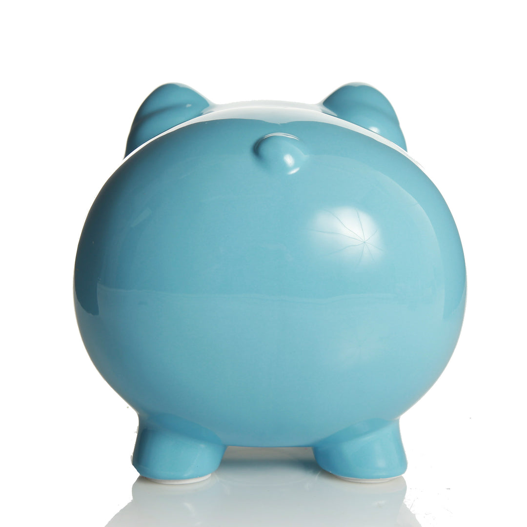 Personalised Blue Piggy Bank