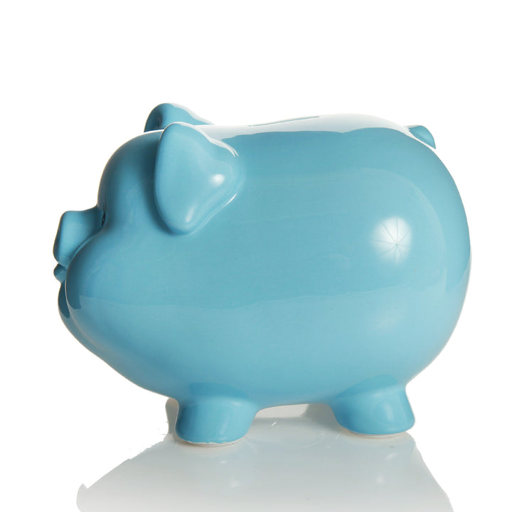Personalised Blue Piggy Bank
