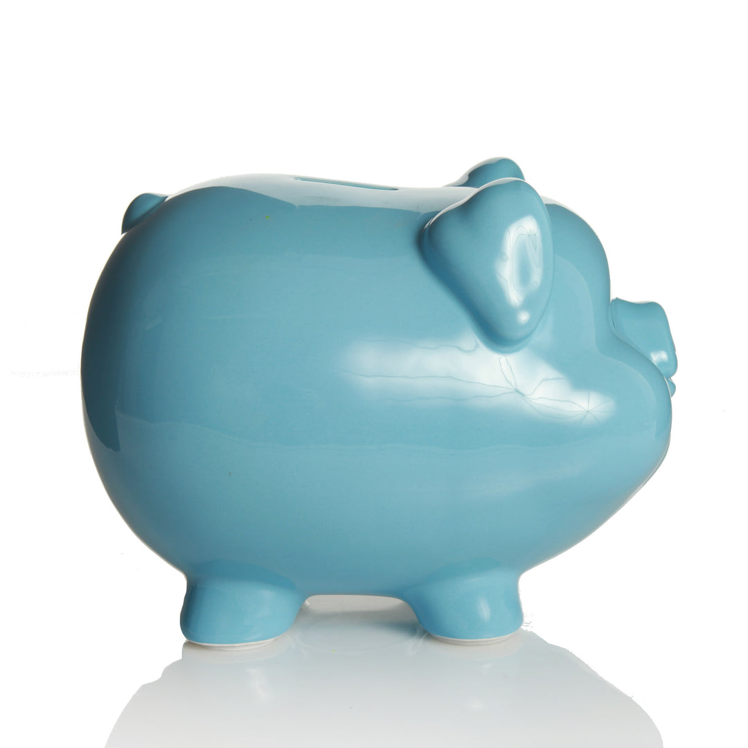Personalised Blue Piggy Bank
