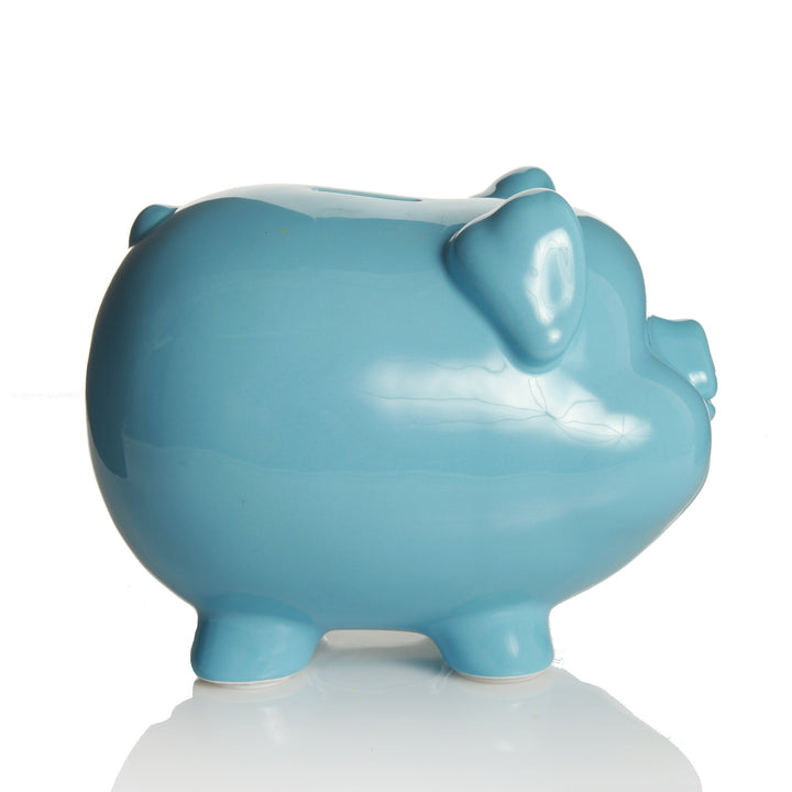 Personalised Blue Piggy Bank