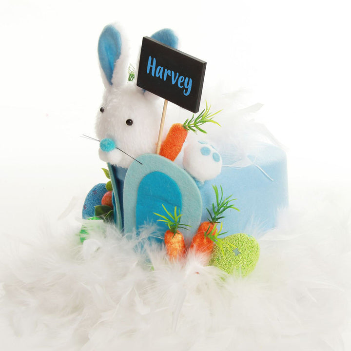Personalised Blue Plush Bunny Easter Hat