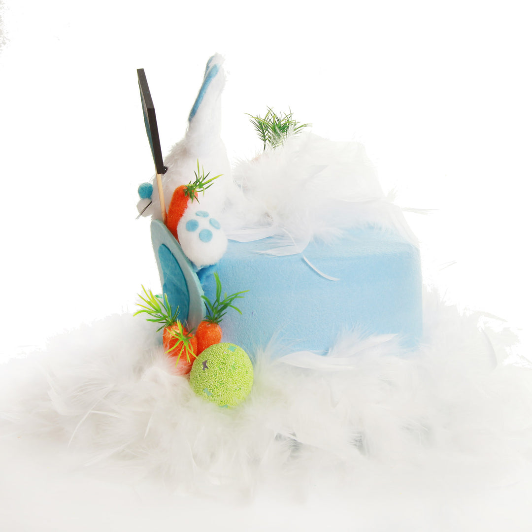 Personalised Blue Plush Bunny Easter Hat