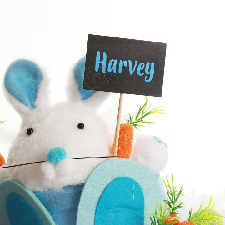 Personalised Blue Plush Bunny Easter Hat