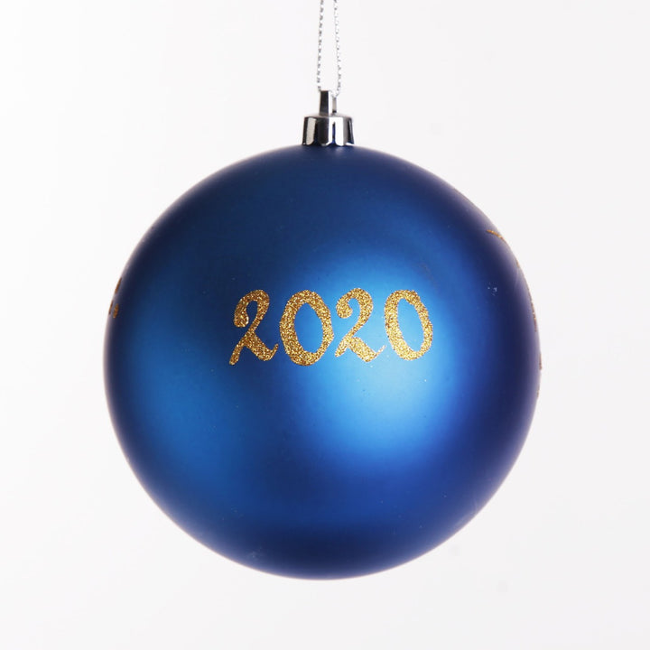 Personalised Blue Shatterproof Christmas Bauble - Back