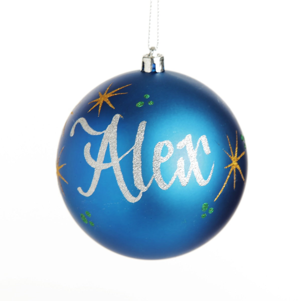 Personalised Blue Shatterproof Christmas Bauble