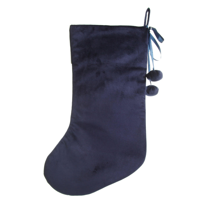 Personalised Blue Velvet Christmas Stocking