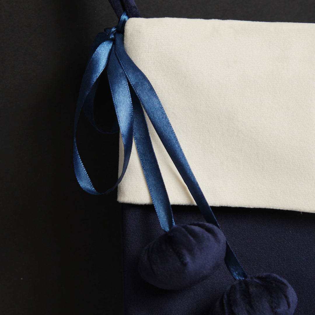 Personalised Blue Velvet Christmas Stocking