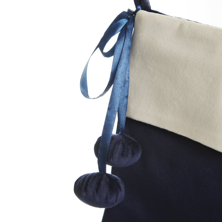 Personalised Blue Velvet Christmas Stocking