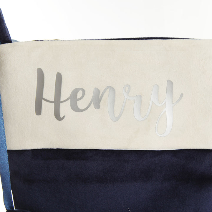 Personalised Blue Velvet Christmas Stocking