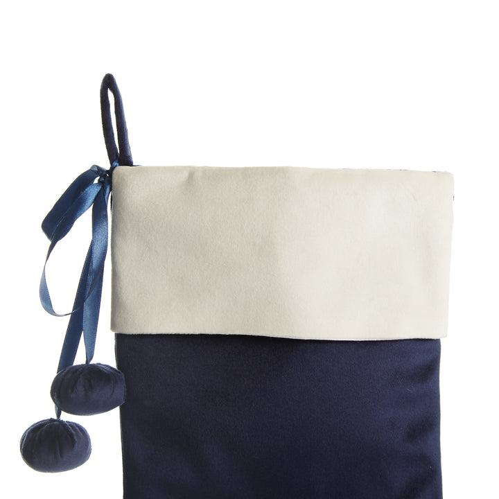 Personalised Blue Velvet Christmas Stocking