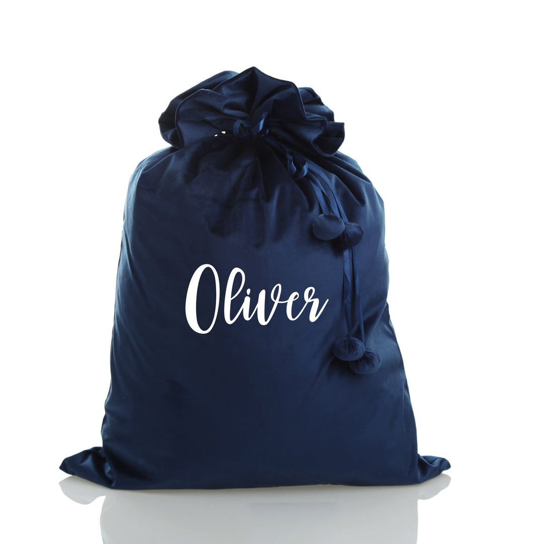 Personalised Blue Velvet Santa Sack