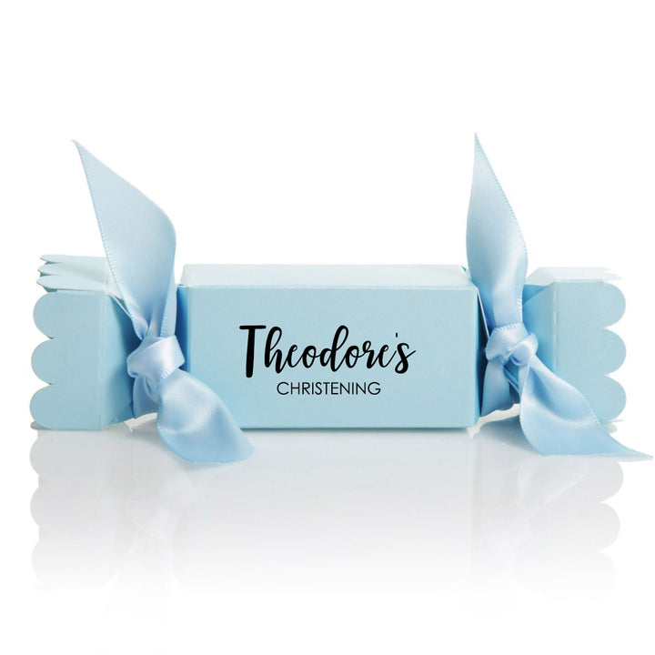 Personalised Blue Square Bon Bon Gift Box Bonbonniere