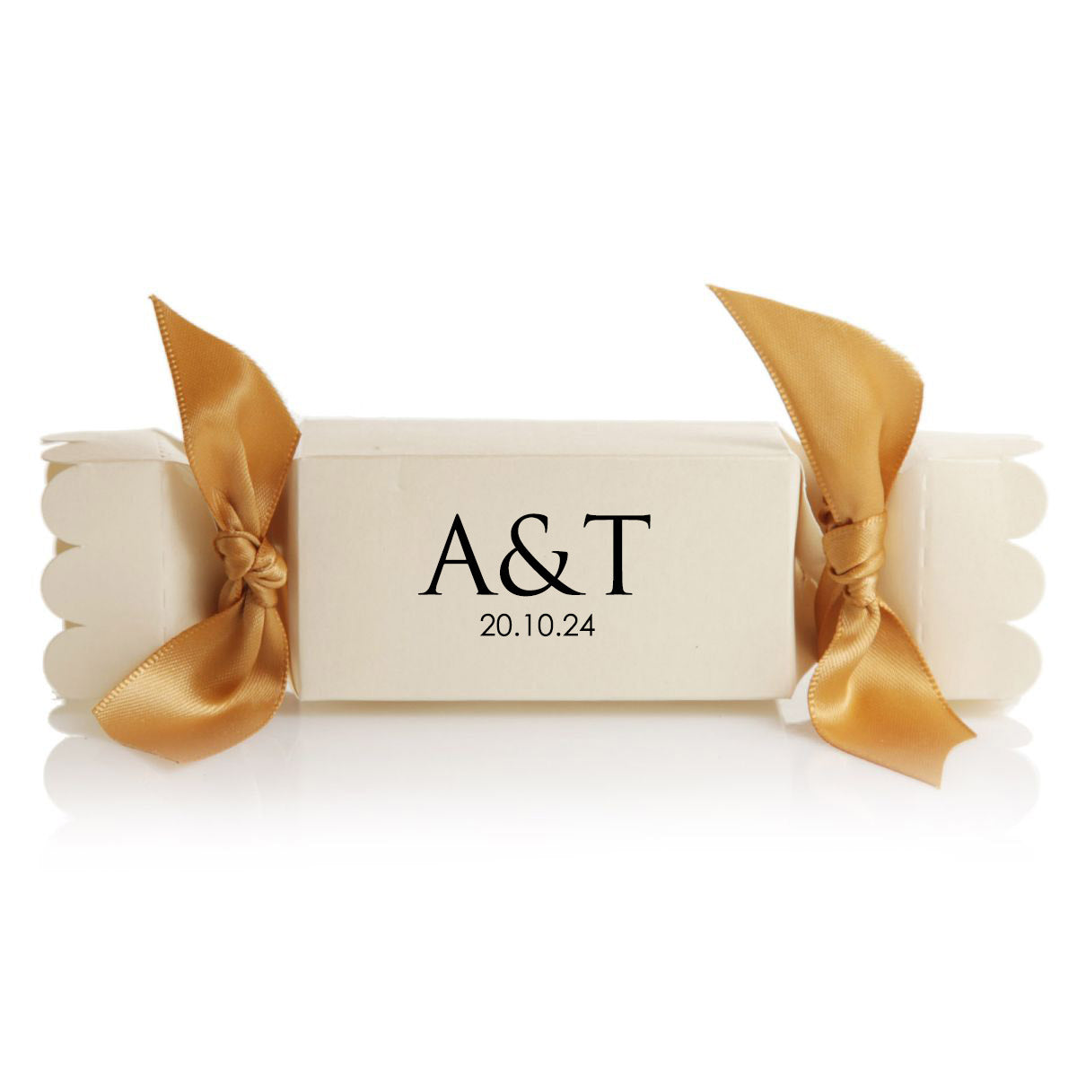 Personalised Ivory Square Bon Bon Gift Box Bonbonniere