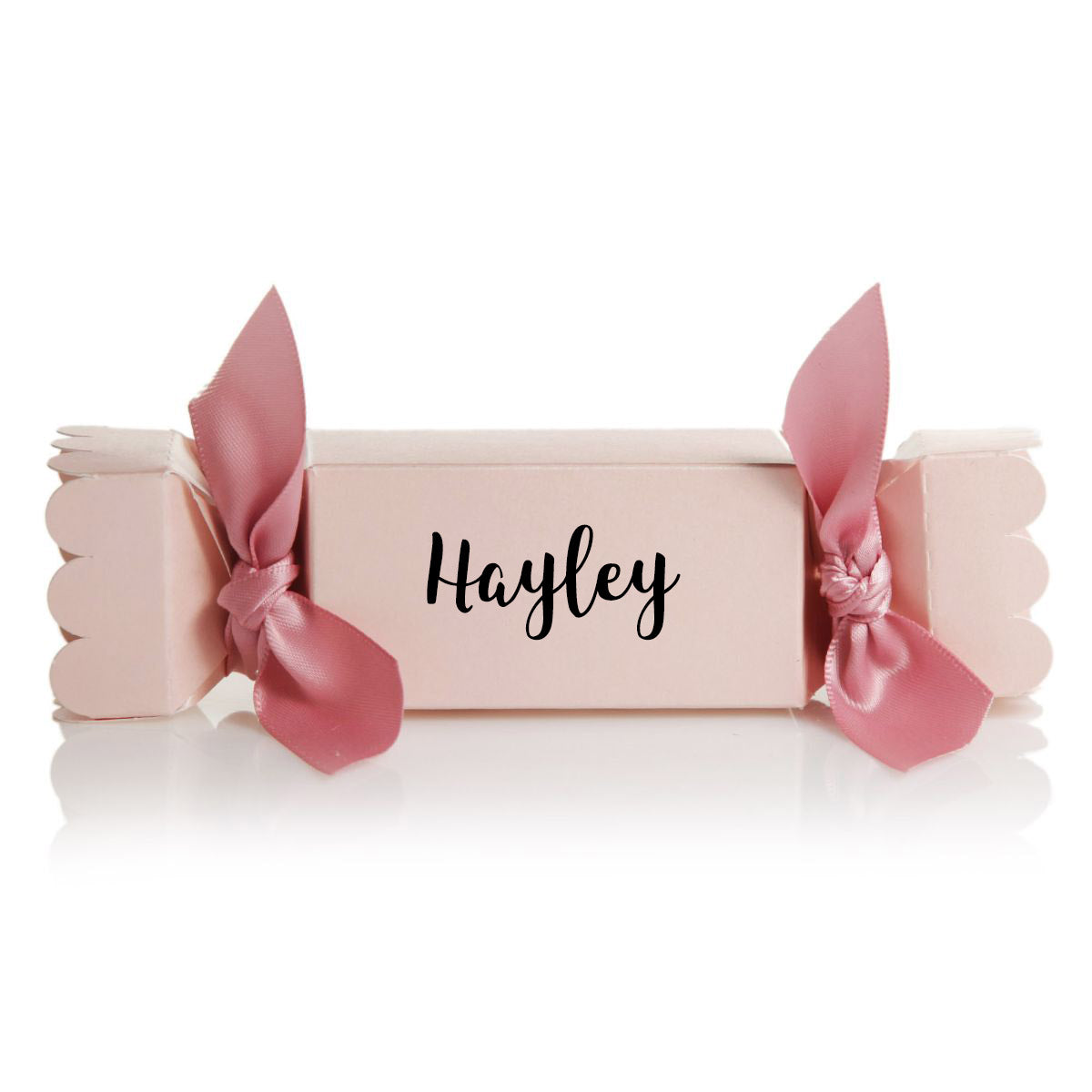 Personalised Baby Pink Square Bon Bon Gift Box Bonbonniere