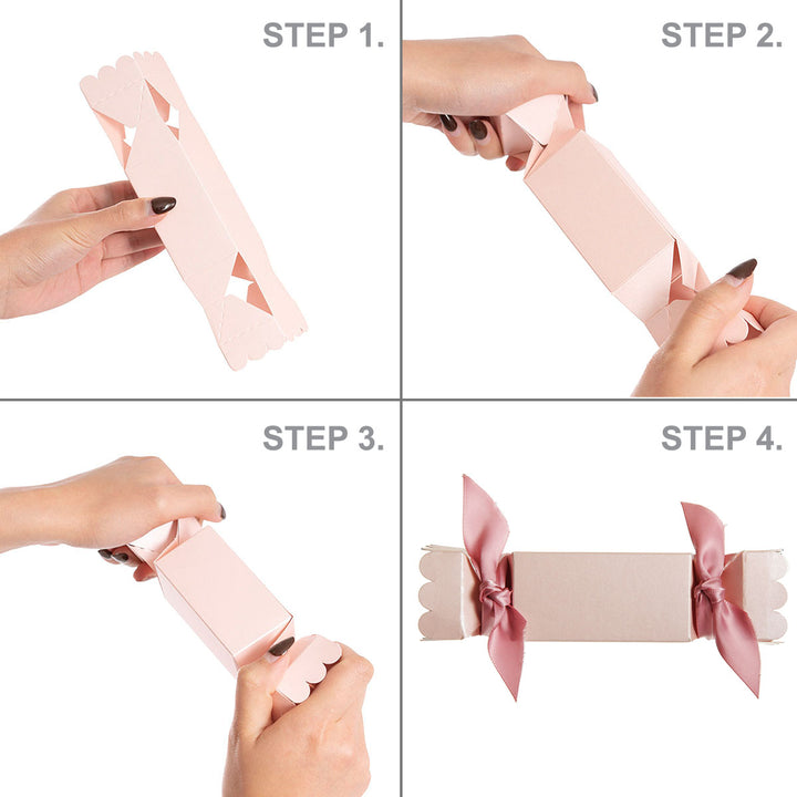 Personalised Baby Pink Square Bon Bon Gift Box Bonbonniere